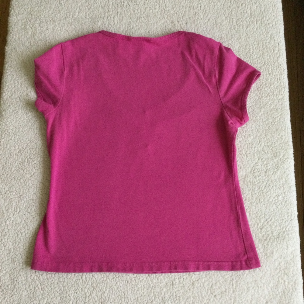 Vintage NY & Co Center Ruched Cinched V-neck Top Y2K Pink - Sz Medium - Picture 7 of 8